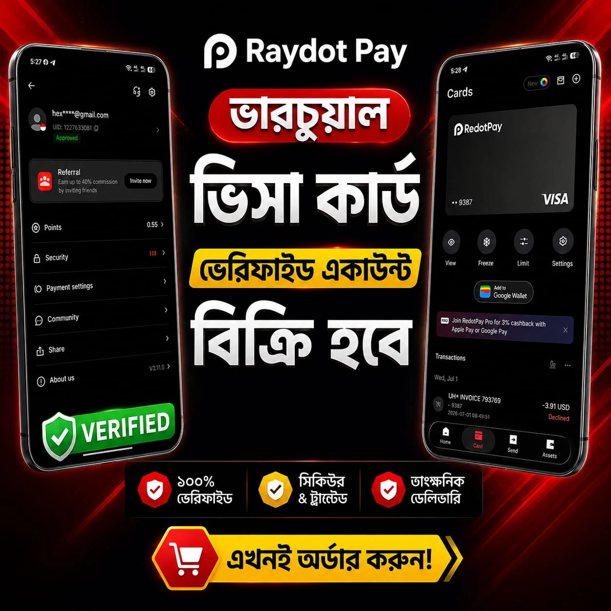 Redot Pay Verchual Visa Card