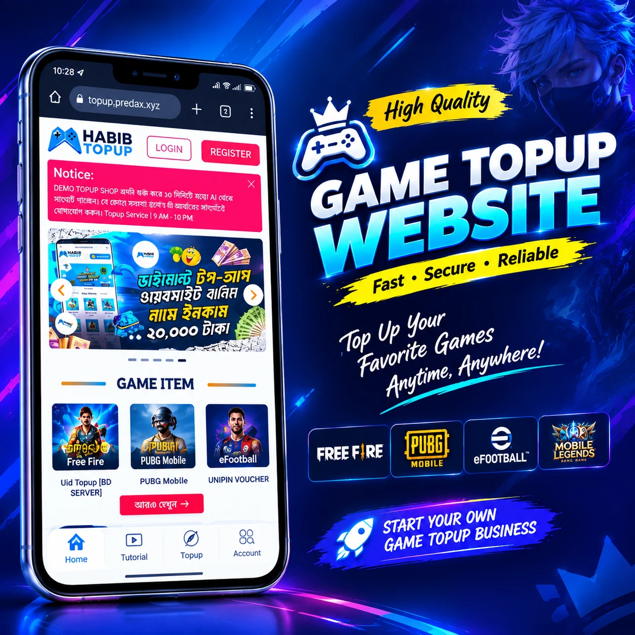 High Quality Game TopUp Website – Professional PHP TopUp Script